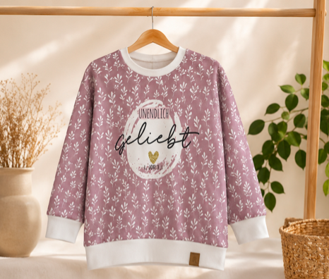 Oversized Sweater "unendlich geliebt" Größe 111-116cm